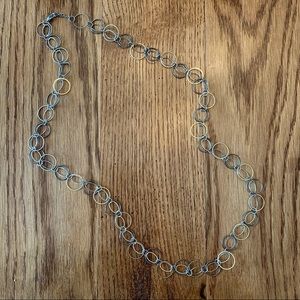 Long necklace gold, silver, and black